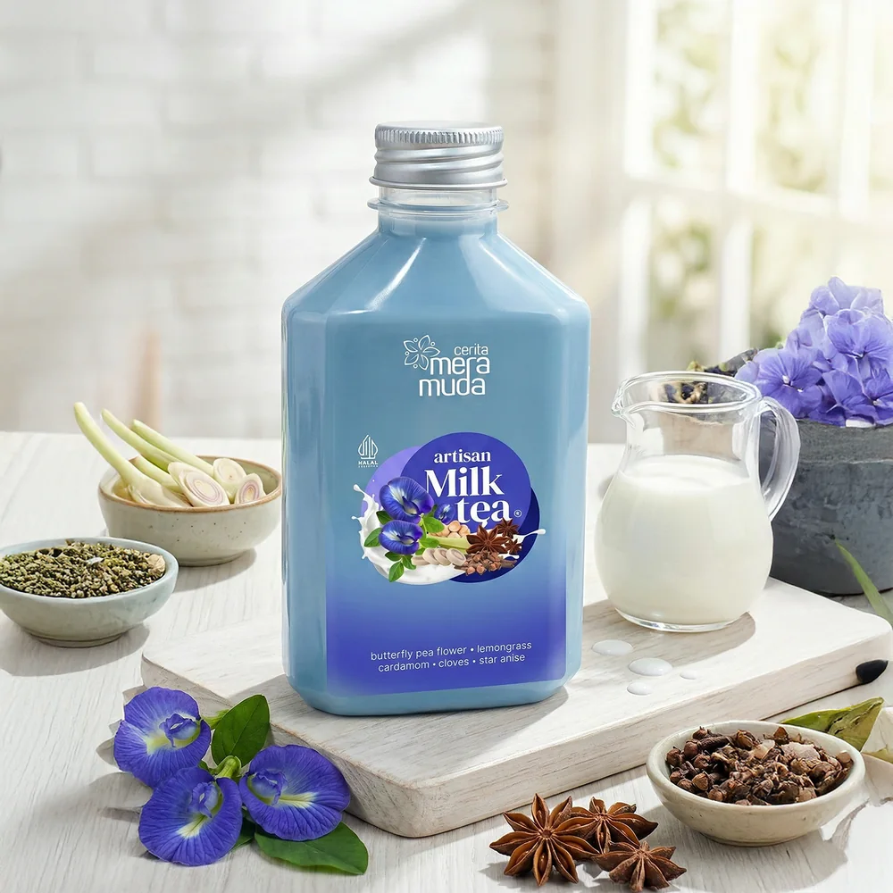 Blue Matcha Milk Tea