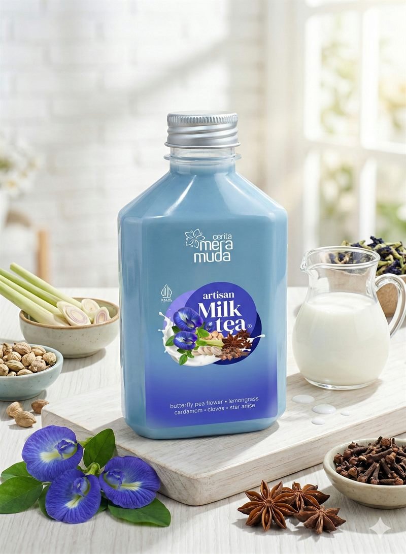 Blue Matcha Milk Tea
